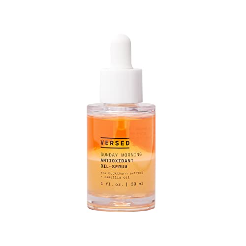 Versed Sunday Morning Antioxidant Oil-Serum - Nourishing Facial Oil with Camellia Oil, Sea Buckthorn Extract and Vitamin E to Help Hydrate and Strengthen Skin Barrier - Vegan (1 fl oz)