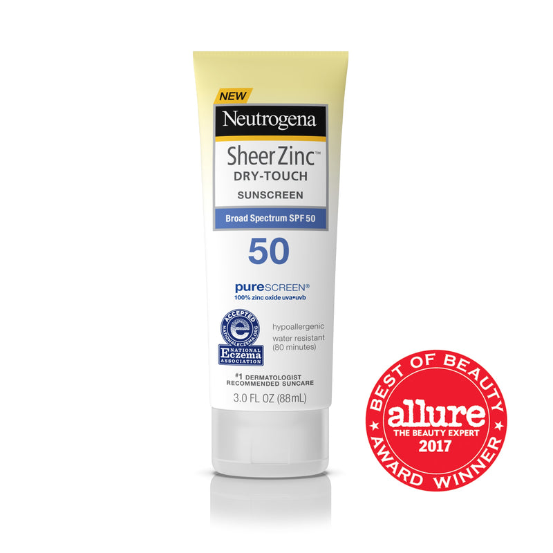 Neutrogena Sheer Zinc Dry-Touch Sunscreen Lotion with SPF 50, 3 fl oz