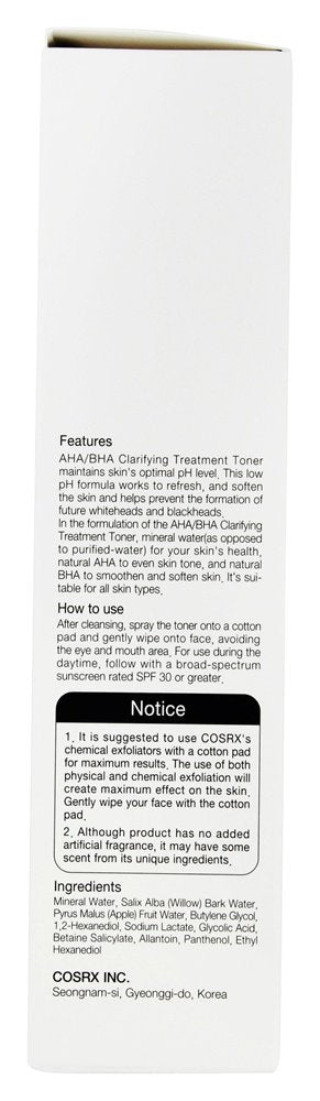 Cosrx AHA/BHA Clarifying Treatment Toner, 5.07 Oz