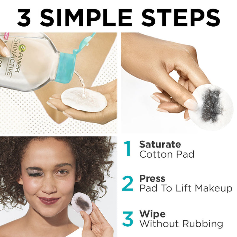 Garnier SkinActive Waterproof Makeup Micellar Cleansing Water Liquid Face Wash, 3.4 fl oz
