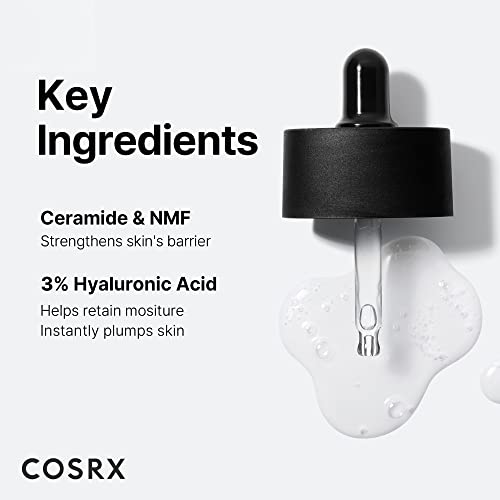 COSRX Pure Hyaluronic acid 3% Serum with Sodium Hyaluronic Acid, Hydration & Moisture Boosting Facial Serum for Fine Lines and Wrinkles, Plump and Repair Dry Skin, 0.67 fl.oz / 20 ml, Animal Testing-Free, Artificial Fragrance-Free, Parabens-Free