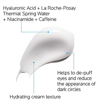 La Roche Posay Hydraphase Intense Hyaluronic Acid Eyes, Reduces Under Eye Bags and Puffiness with Plumping Hydration