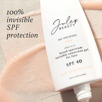 Julep No Excuses Clear Facial Sunscreen Broad-Spectrum SPF 40 + Glow Face Moisturizer With Vitamin E for Over & Under Makeup, 1 Fl Oz