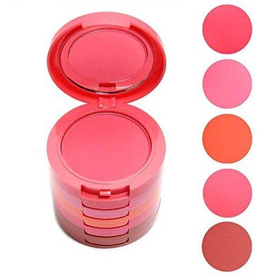 Ucanbe Waterproof 5 Colors Blusher Palette with Blush Brush