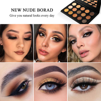 Nudes Gold Eyeshadow Palette Neutral Nake,DE'LANCI Brown Dark Eye Shadow Palette, Makeup for Hazel Eyes,Depth and Naked Smoky Look.Earth Warm Colors Matte and Shimmer Pigment,Sunset