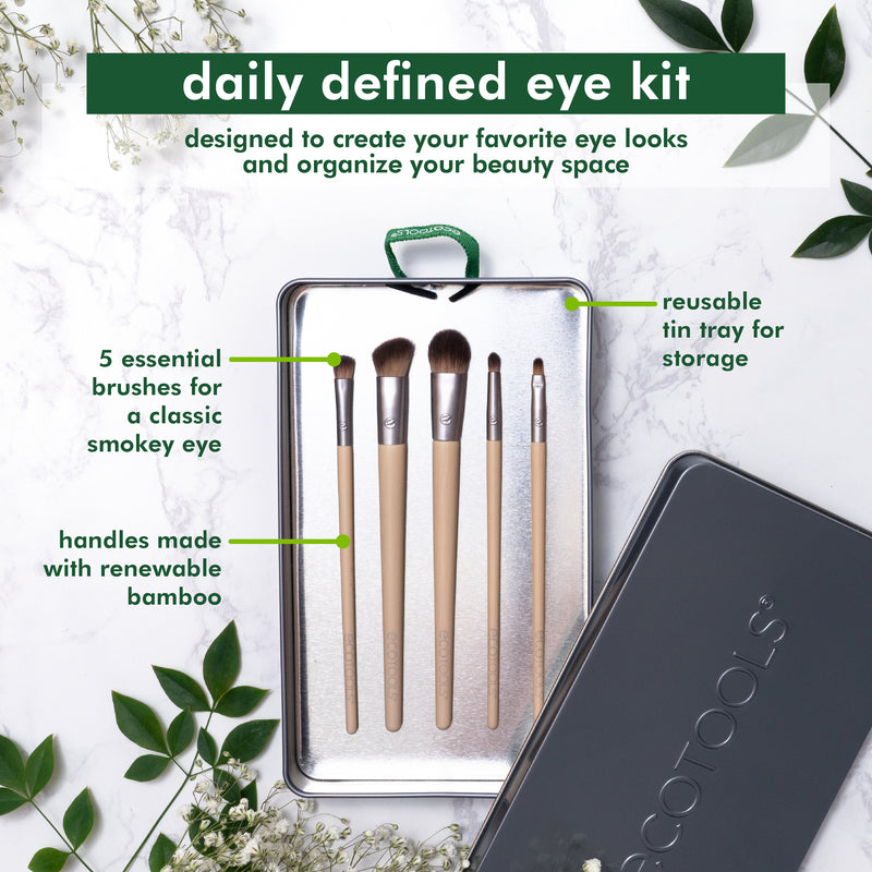 EcoTools® Daily Defined Eye Makeup Brush Kit, Travel Friendly