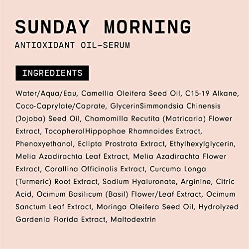 Versed Sunday Morning Antioxidant Oil-Serum - Nourishing Facial Oil with Camellia Oil, Sea Buckthorn Extract and Vitamin E to Help Hydrate and Strengthen Skin Barrier - Vegan (1 fl oz)