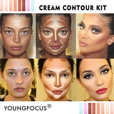 Youngfocus Cosmetics Cream Contour Best 8 Colors and Highlighting Makeup Kit