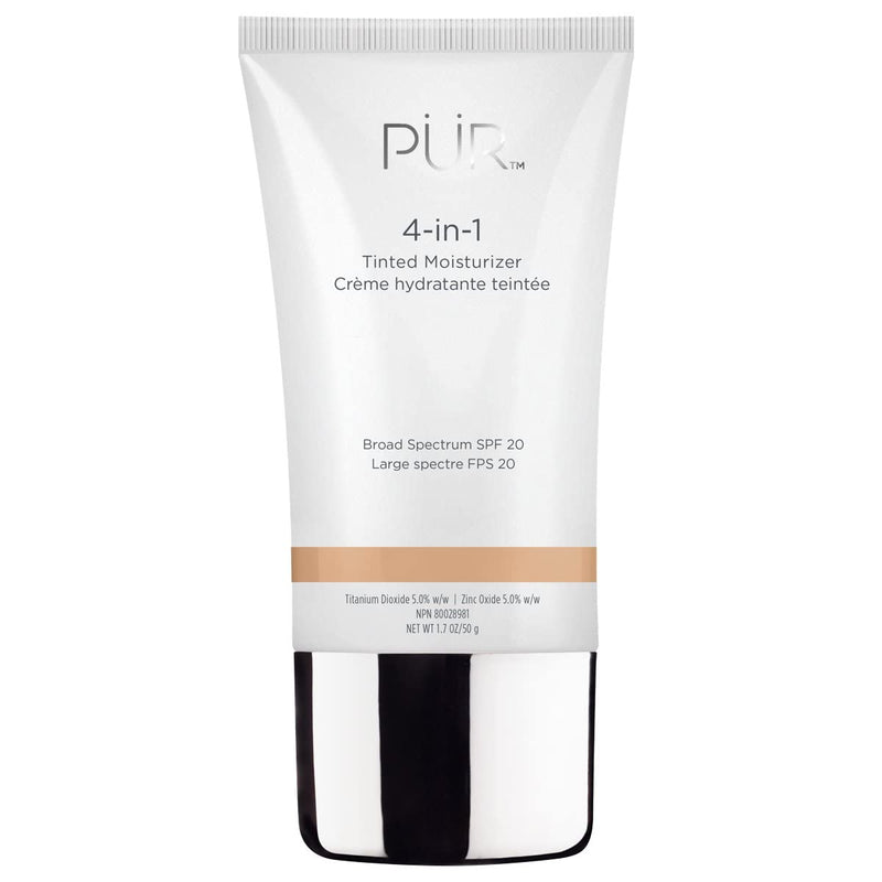 PÜR 4-in-1 Tinted Moisturizer With SPF 20 - Hydrating Face Moisturizer, Primer, & Foundation With Shea Butter, Aloe Vera & Vitamin B3