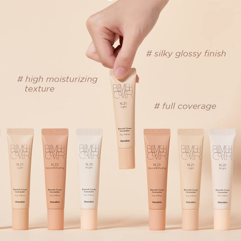 Hanskin Rosy Blemish Cover, Dark Circle Cover, Full Coverage Color Correcting Concealer