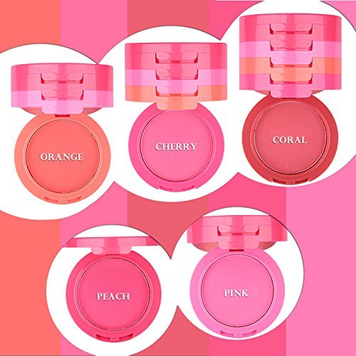 Ucanbe Waterproof 5 Colors Blusher Palette with Blush Brush