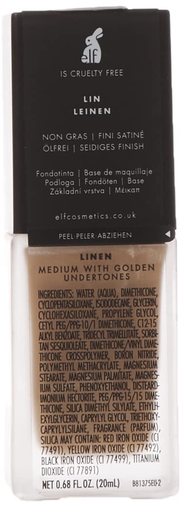 e.l.f. Flawless Finish Foundation, Lightweight & Medium Coverage, Semi-Matte Finish