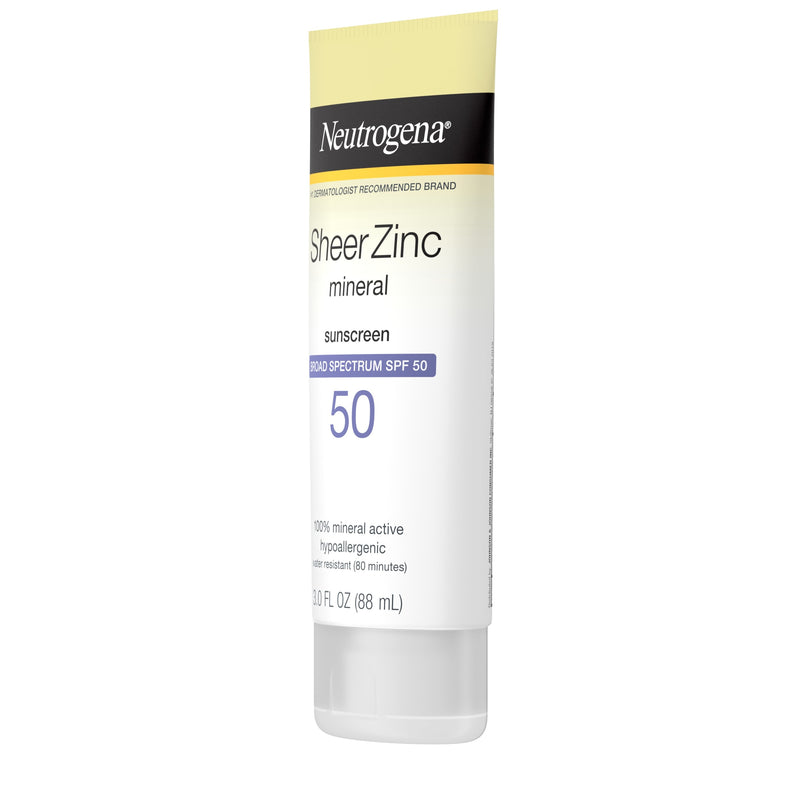 Neutrogena Sheer Zinc Dry-Touch Sunscreen Lotion with SPF 50, 3 fl oz