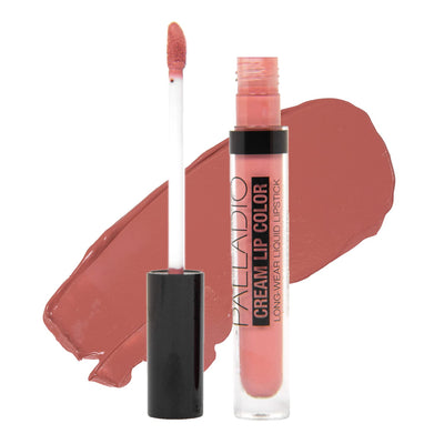 Palladio Long-Wear Cream Lip Color Liquid Lipstick, transfer proof high intensity color pigment, smooth lightweight formula, cream color matte finish, all day wear