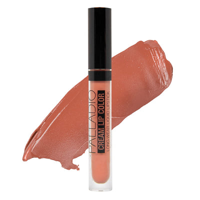 Palladio Long-Wear Cream Lip Color Liquid Lipstick, transfer proof high intensity color pigment, smooth lightweight formula, cream color matte finish, all day wear