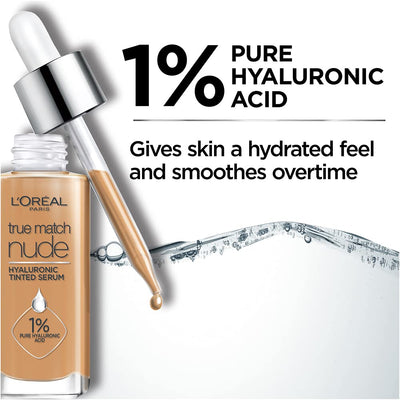 L'Oreal Paris True Match Nude Hyaluronic Tinted Serum Foundation with 1% Hyaluronic acid