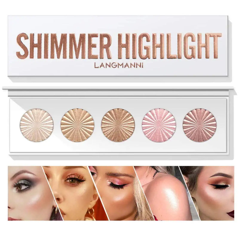 Highlighter Powder Palette, Makeup Palette Facial Bronzers Illuminator Palette