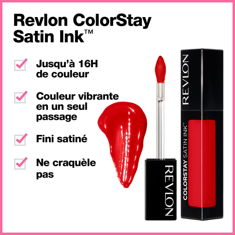 Revlon ColorStay Satin Ink Crown Jewels Liquid Lipstick, Longlasting & Waterproof Lipcolor, Moisturizing Creamy Formula Infused with Black Currant Seed Oil