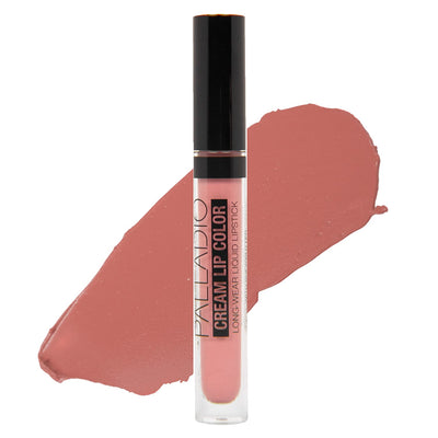 Palladio Long-Wear Cream Lip Color Liquid Lipstick, transfer proof high intensity color pigment, smooth lightweight formula, cream color matte finish, all day wear