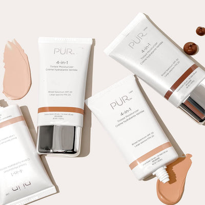 PÜR 4-in-1 Tinted Moisturizer With SPF 20 - Hydrating Face Moisturizer, Primer, & Foundation With Shea Butter, Aloe Vera & Vitamin B3