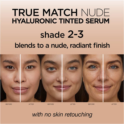 L'Oreal Paris True Match Nude Hyaluronic Tinted Serum Foundation with 1% Hyaluronic acid