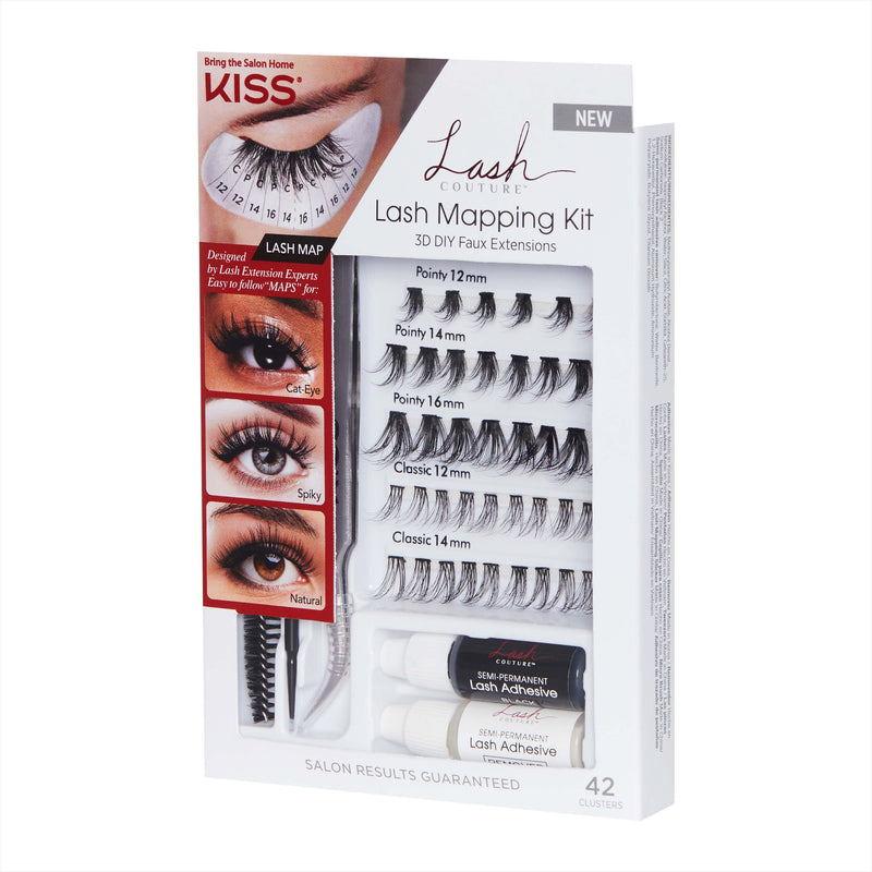 KISS Lash Couture Faux Extensions Lash Mapping Kit, 42 Lash Clusters