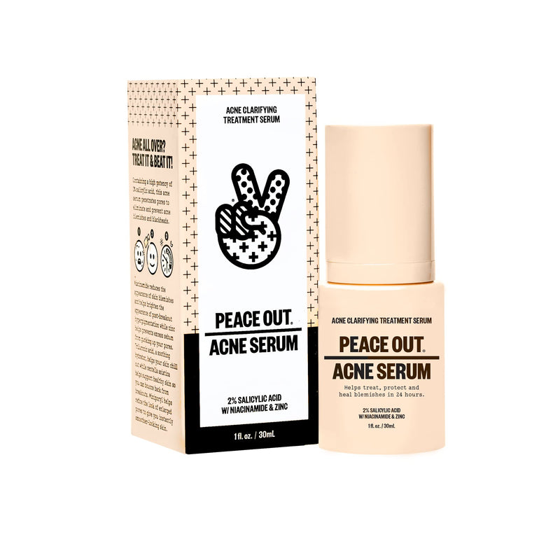 Peace Out Skincare Acne Serum. Daily Face Serum with Salicylic Acid to Treat, Protect and Prevent Breakouts (1 fl oz)