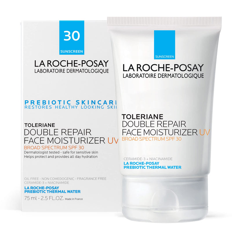 La Roche-Posay Toleriane Double Repair UV SPF Moisturizer for Face, Daily Facial Moisturizer with Sunscreen SPF 30, Niacinamide and Glycerin, Oil Free, Moisturizing Sun Protection