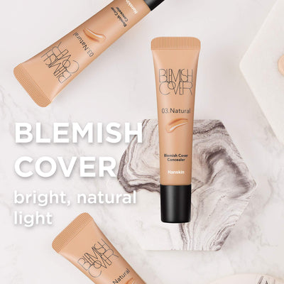 Hanskin Rosy Blemish Cover, Dark Circle Cover, Full Coverage Color Correcting Concealer