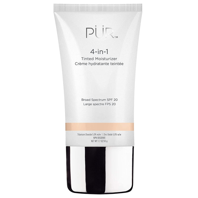 PÜR 4-in-1 Tinted Moisturizer With SPF 20 - Hydrating Face Moisturizer, Primer, & Foundation With Shea Butter, Aloe Vera & Vitamin B3