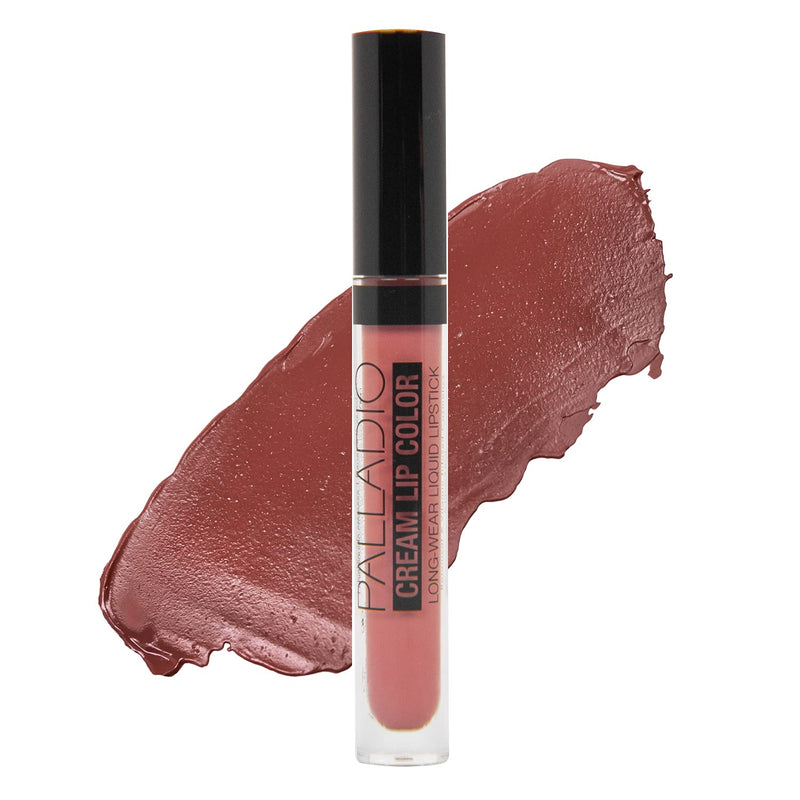 Palladio Long-Wear Cream Lip Color Liquid Lipstick, transfer proof high intensity color pigment, smooth lightweight formula, cream color matte finish, all day wear