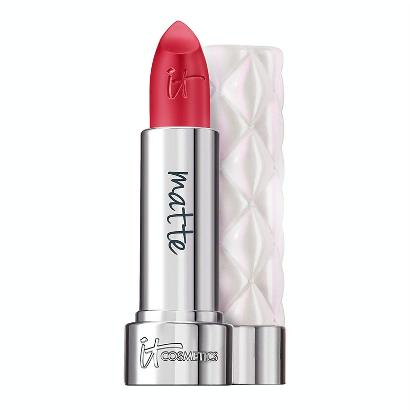 IT Cosmetics Pillow Lips Lipstick, Stellar - True Red with a Matte Finish - High-Pigment Color & Lip-Plumping Effect - With Collagen