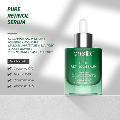 One 1X Hyaluronic Acid Serum for Face with Retinol, Vitamin C & B5, Hydrating Face Serum for Dry Skin Plump and Moisture, Anti-Aging Facial Serums Reduces Wrinkles Fine Lines, Firming Serum for Woman Day Night 1 Fl.OZ