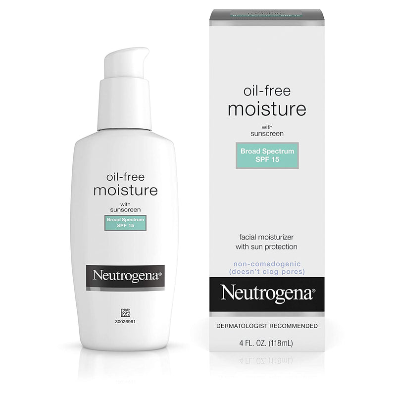 Neutrogena Oil-Free Daily Facial Moisturizer for Sensitive Skin, Ultra-Gentle & Lightweight Moisturizers Free of Fragrances & Dyes, 4 fl. oz