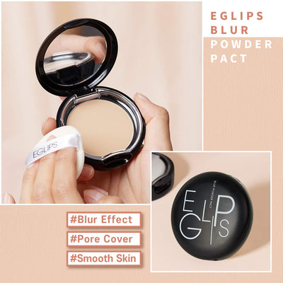 EGLIPS Blur Powder Pact_23 9g/0.32oz - Pressed Powder Pact with Mirror and Powder Puff | Setting Powder | Face Powder | Makeup Powder | Finishing Powder | Compact Powder | Sebum Control