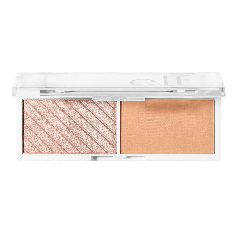 e.l.f. Cosmetics Bite-Size Face Duo, Highlighter, Bronzer & Blush Palette, Highly Pigmented