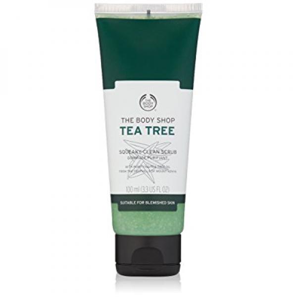 The Body Shop Tea Tree Squeaky-Clean Exfoliating Face Scrub, 3.3 Fl Oz (Vegan)