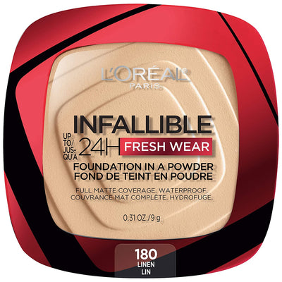 L'Oreal Paris Infallible Fresh Wear Foundation in a Powder, Up to 24H Wear, Pearl, 0.31 oz.