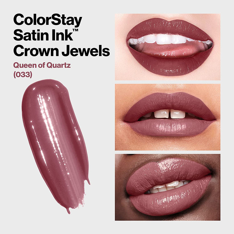 Revlon ColorStay Satin Ink Crown Jewels Liquid Lipstick, Longlasting & Waterproof Lipcolor, Moisturizing Creamy Formula Infused with Black Currant Seed Oil