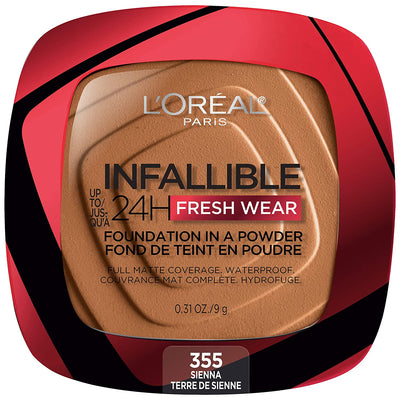 L'Oreal Paris Infallible Fresh Wear Foundation in a Powder, Up to 24H Wear, Pearl, 0.31 oz.