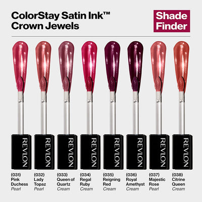 Revlon ColorStay Satin Ink Crown Jewels Liquid Lipstick, Longlasting & Waterproof Lipcolor, Moisturizing Creamy Formula Infused with Black Currant Seed Oil