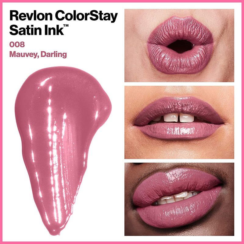 Revlon ColorStay Satin Ink Crown Jewels Liquid Lipstick, Longlasting & Waterproof Lipcolor, Moisturizing Creamy Formula Infused with Black Currant Seed Oil