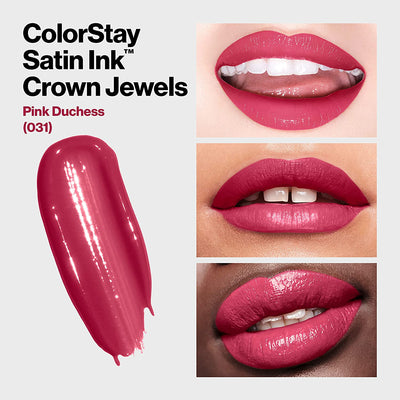 Revlon ColorStay Satin Ink Crown Jewels Liquid Lipstick, Longlasting & Waterproof Lipcolor, Moisturizing Creamy Formula Infused with Black Currant Seed Oil