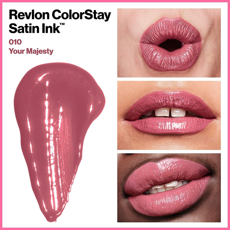 Revlon ColorStay Satin Ink Crown Jewels Liquid Lipstick, Longlasting & Waterproof Lipcolor, Moisturizing Creamy Formula Infused with Black Currant Seed Oil