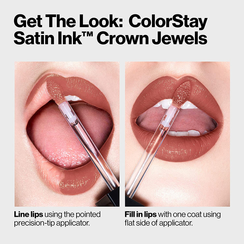 Revlon ColorStay Satin Ink Crown Jewels Liquid Lipstick, Longlasting & Waterproof Lipcolor, Moisturizing Creamy Formula Infused with Black Currant Seed Oil