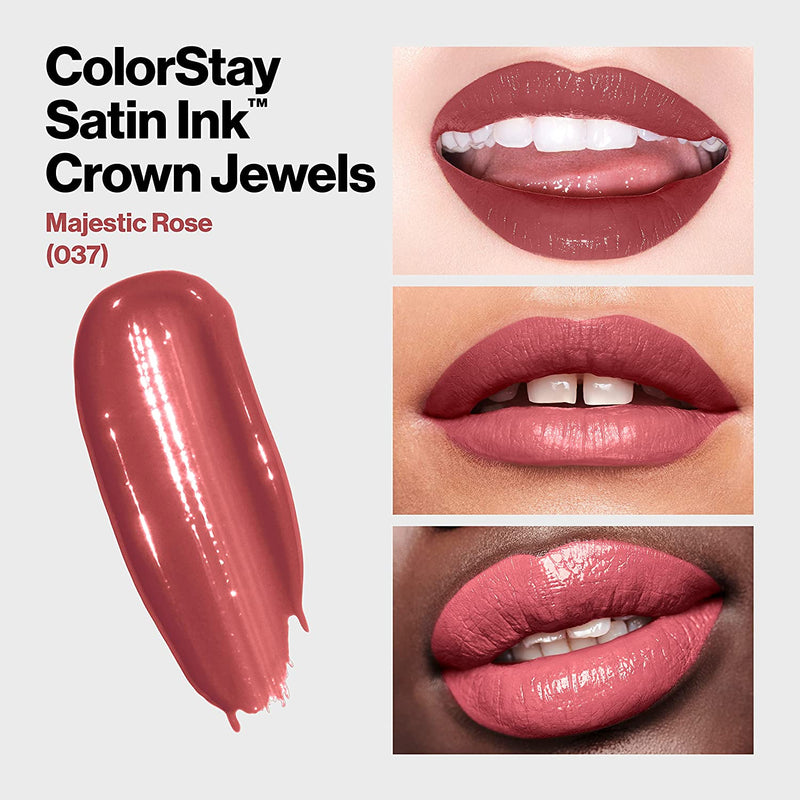 Revlon ColorStay Satin Ink Crown Jewels Liquid Lipstick, Longlasting & Waterproof Lipcolor, Moisturizing Creamy Formula Infused with Black Currant Seed Oil