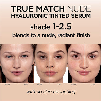 L'Oreal Paris True Match Nude Hyaluronic Tinted Serum Foundation with 1% Hyaluronic acid