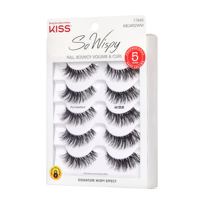 KISS Blowout False Eyelashes, Pompadour Multipack Lashes (5 Pairs)