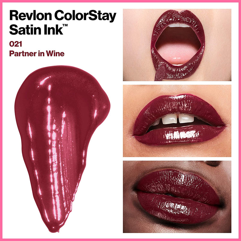 Revlon ColorStay Satin Ink Crown Jewels Liquid Lipstick, Longlasting & Waterproof Lipcolor, Moisturizing Creamy Formula Infused with Black Currant Seed Oil