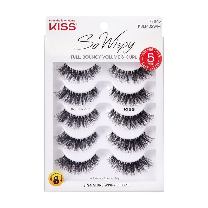 KISS Blowout False Eyelashes, Pompadour Multipack Lashes (5 Pairs)